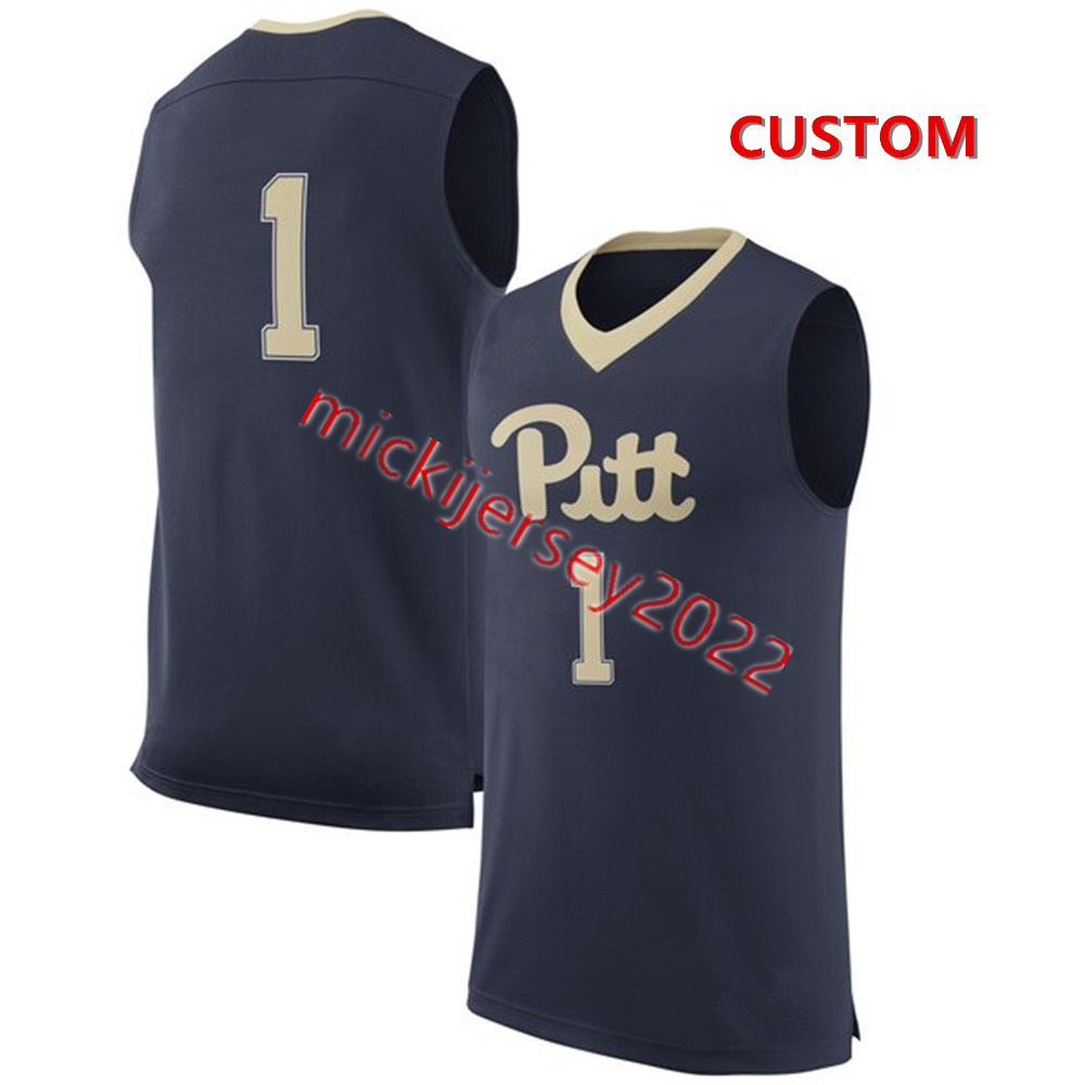

James Basketball Custom Pittsburgh Panthers Basketball Jersey Stitched Youth 11 Jamarius Burton 13 Aidan Fisch 22 Niki Sibande 24 William Jeffress Pit, Black
