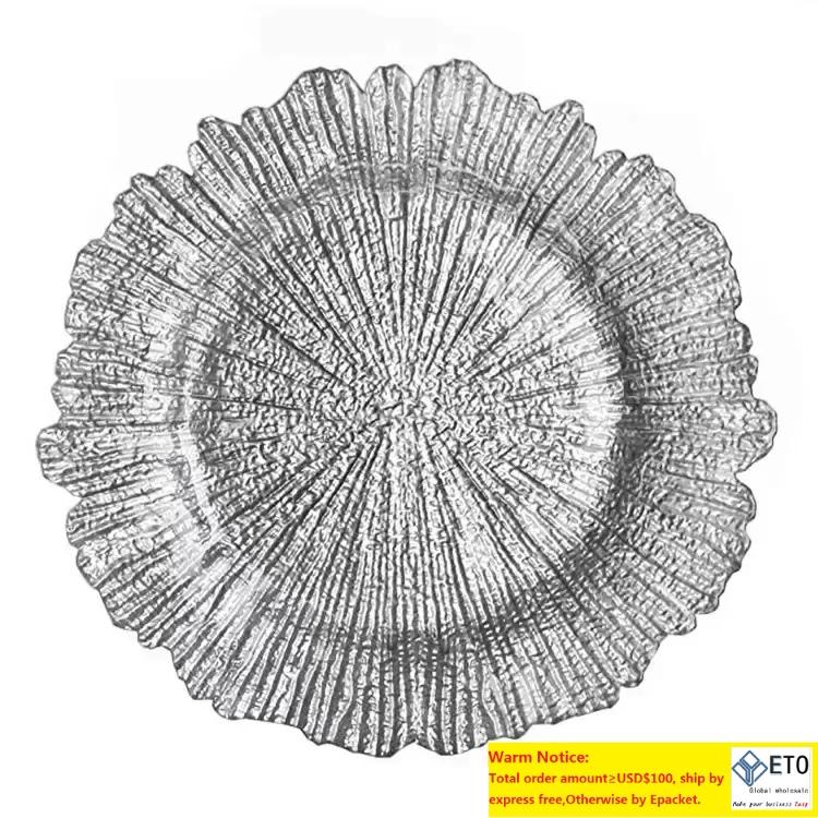 

Wholesale 13inch Gold Charger Plates Underplate Wedding Reef Gold Charger Plates For Wedding 0509, White