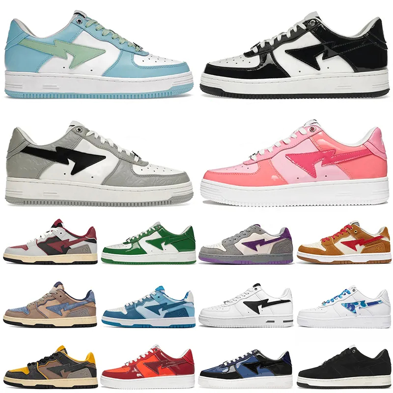 

with box running shoes Sk8 Men Women bapesta Shoe A Bapestas Sta Low Casual ABC Camo Stars White Green Beige sude Red Black ge Sax mens trainers Plateforme sneakers, #35