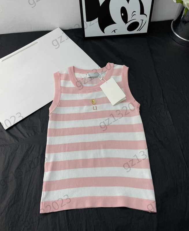 

Womens Sweaters Clashing Color Stripe Embellished Sleeveless Pullover Knitted Vest Classic Crewneck Fashion Joker Knitwear Women Clothing 2 Colors 1970, 14