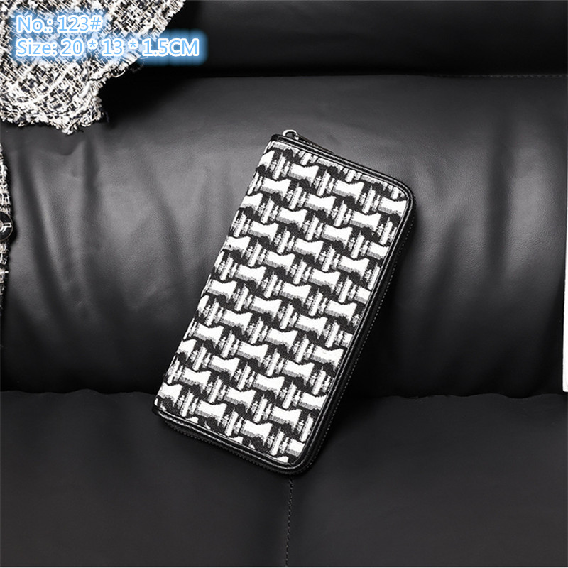 

Wholesale factory mens shoulder bags 4 colors classic hand-woven men wallet British Fan printed mobile phone bag street trend plaid handbag, Black-dot-23#