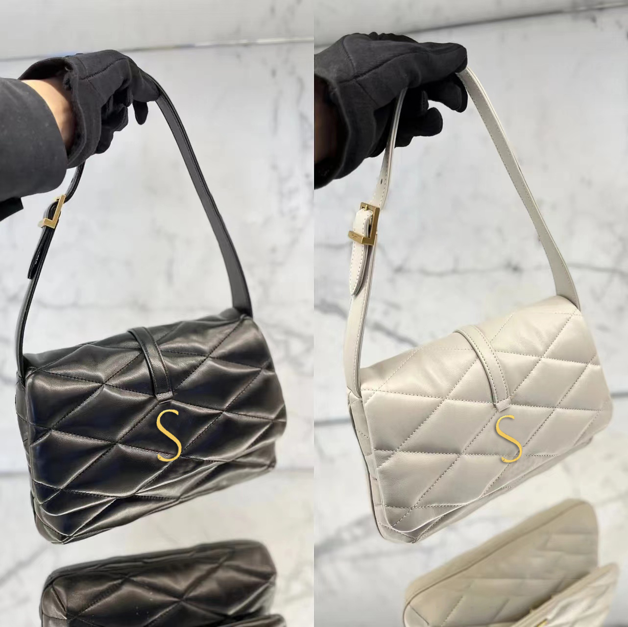 

Luxury Designer Crossbody Shoulder 2022 latest Le 57 Bag top handle Hobo Clutch wallets Womens mens classic Square quilted overlock hangdbag totes Lambskin bags, Black