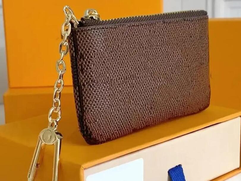 

Top qualitys Fashion Coin Purses Luxurys Designers Fashion style coins pouch Wallet men women lady leather Zip purse key Wallets mini Credit, Brown grid