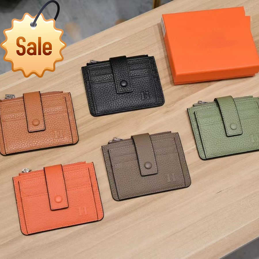 

Luxury Designer Brand Wallets Card Bag 2023 New Men's and Women's Universal Fashion Texture Purse Multifunctional Buckle Purse Gift Box Packaging Factory Direct Sale, Black