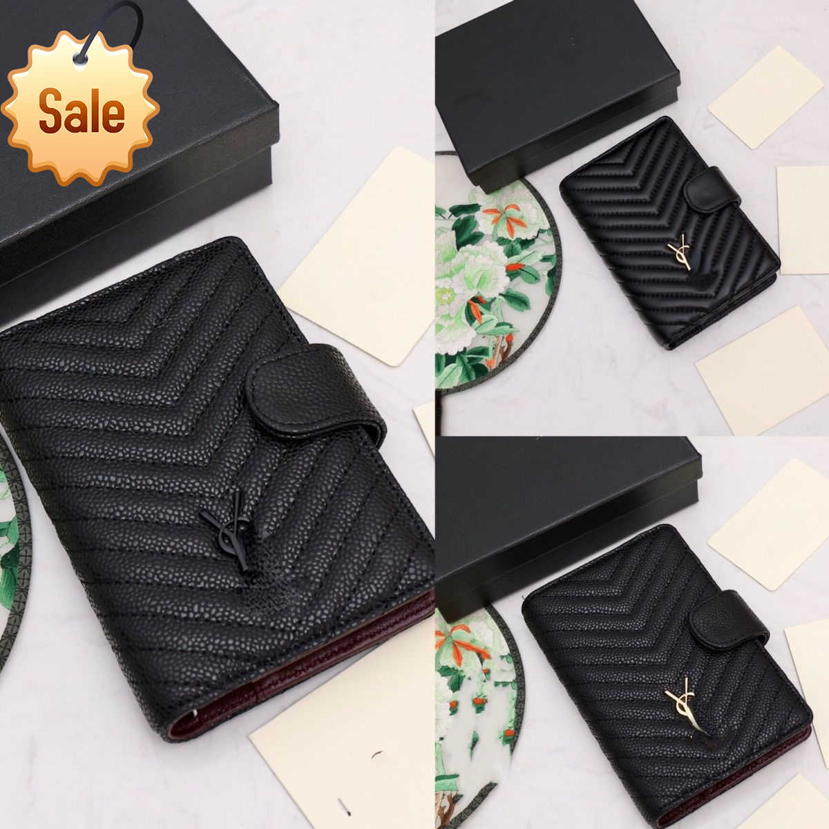 

Luxury Designer Brand Wallet Card Bag 2023 New Women's Fashion Texture Purse Multifunctional Portable Buckle Purse Gift Box Packaging Factory Direct Sales, Sku