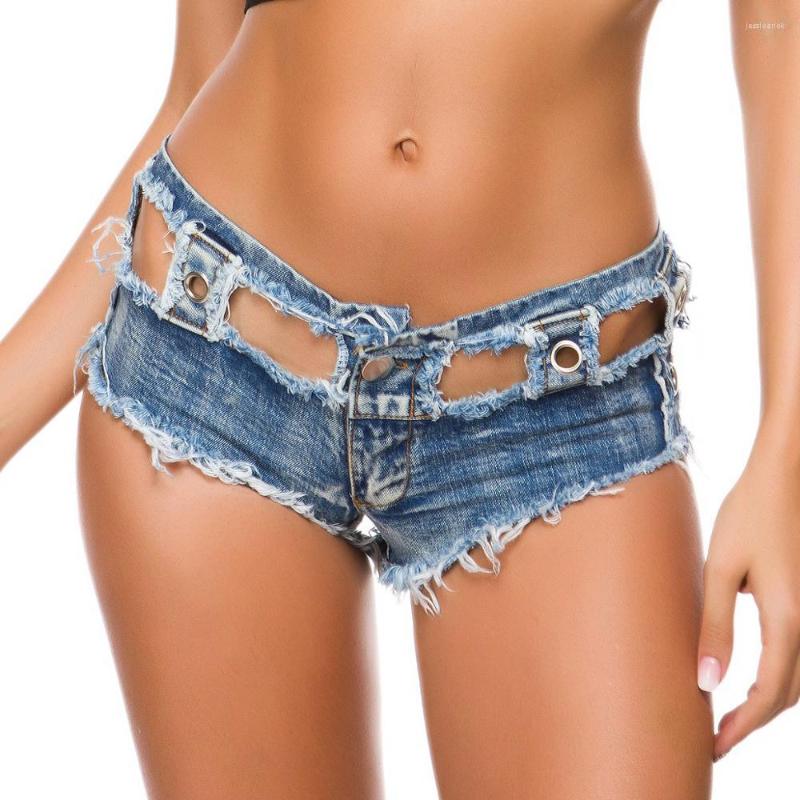 

Women's Shorts Ripped Jeans Women Denim Mini Super Micro Summer Sexy Tassel Hole Hollow Out Gothic Casual Ladies Club, Blue shorts