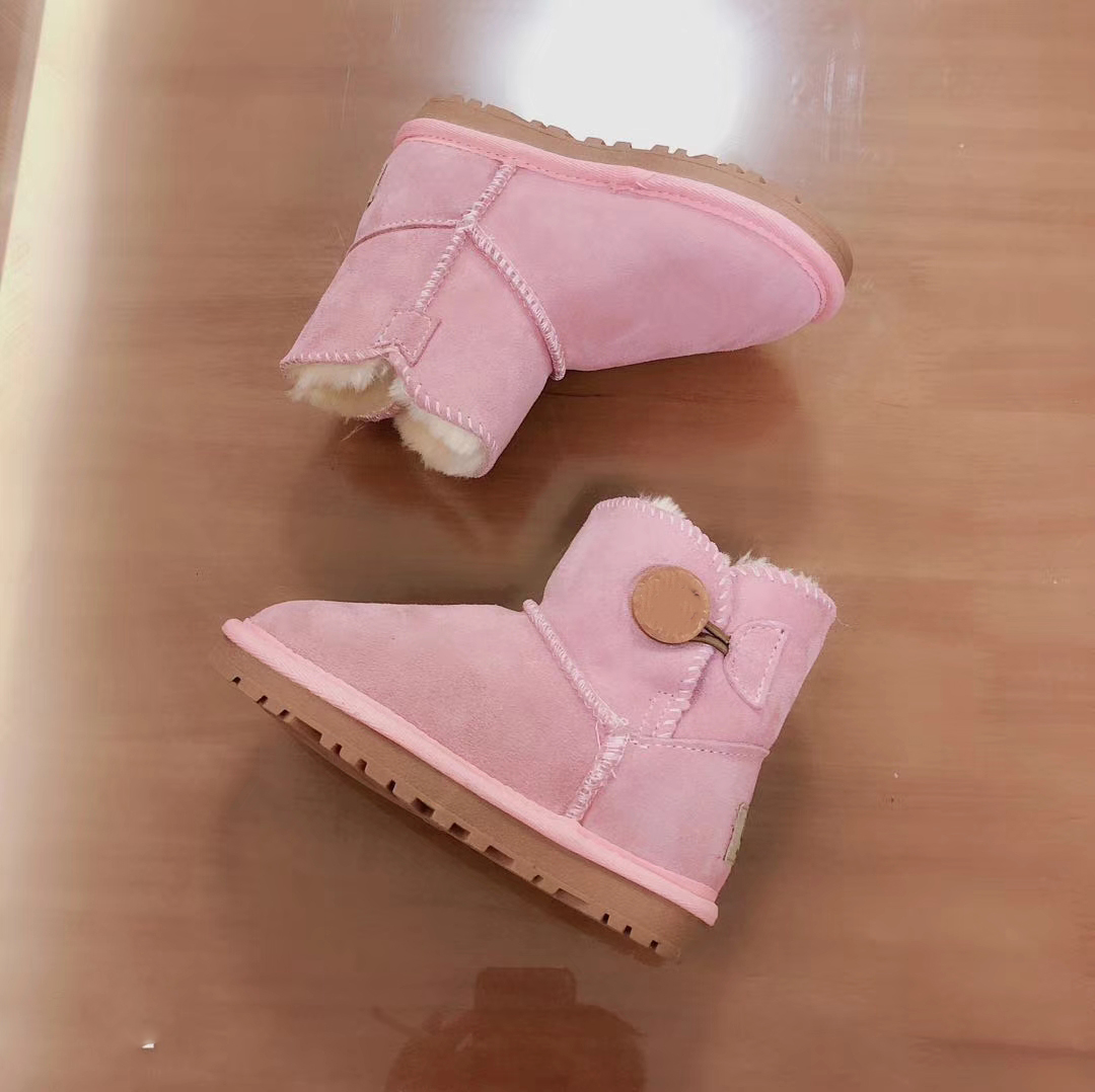 

Hot sell Brand Children Girls Boots Shoes Winter Warm Toddler Boys Kids Snow Children's Plush shoes, Dark brown