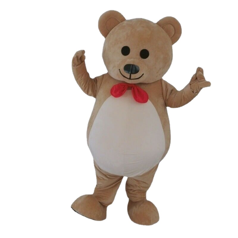 

Brown Cute Bear Mascot Costume Party Game Dress Adult Fursuit Cartoon Outfit Carnival Halloween Xmas Easter Ad Clothes, White