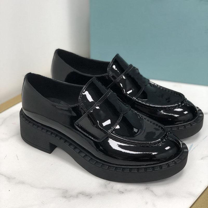 

Designer Shoes Cowhide Loafers Men Women Platform Sneakers Rubber Black Shiny Leather Cloudbust Chunky Round Head Sneaker Size35-46, 14