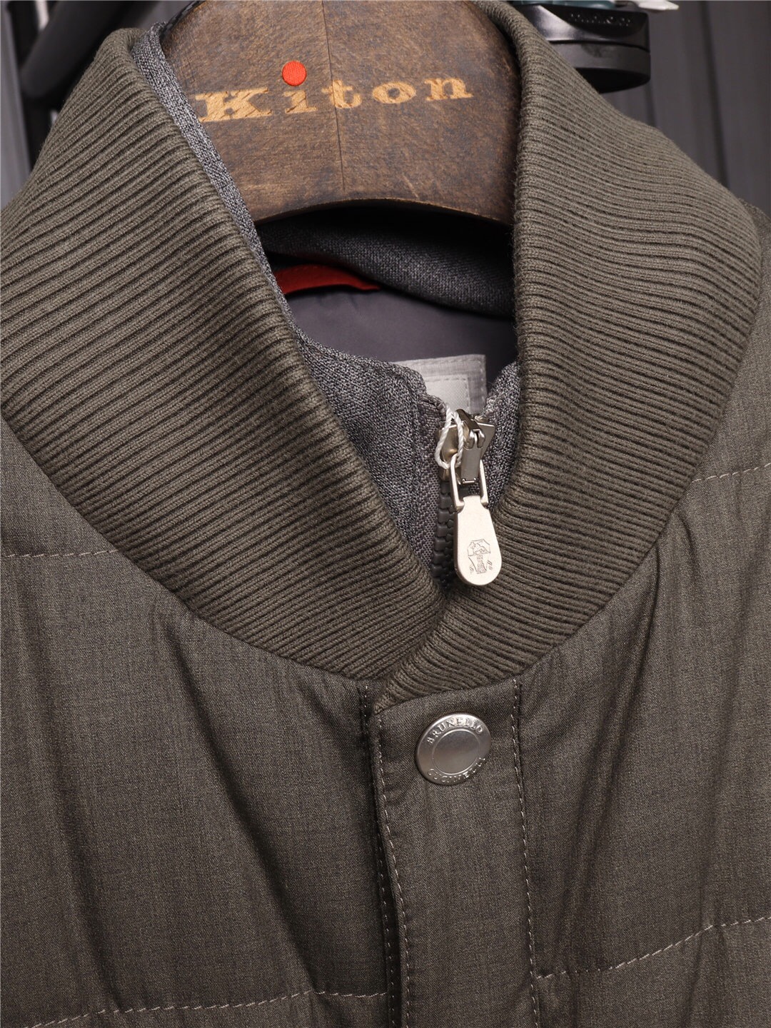 Men Vest Brunello Cucinelli Downs Wool Silk White Duck Down Autumn and Winter Jacket with Pockets