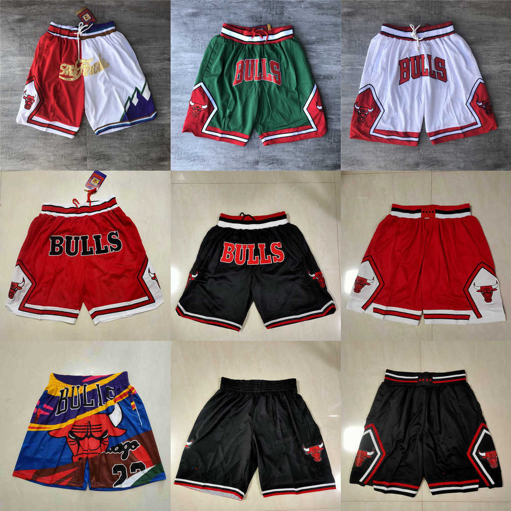 

Chicago''Bulls''men Throwback Basketball Shorts pocket red black, Color