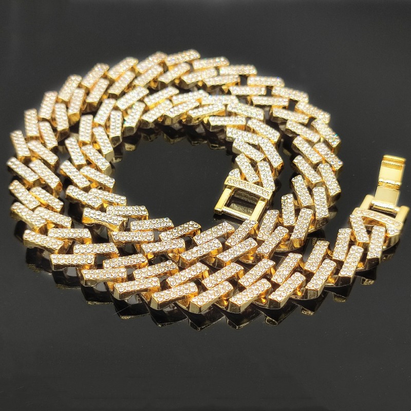 

jewelry designer necklace tennis chain for women stainless steel 18K gold plated channel love gangle pendant link necklaces 13mm watch buckle Hip hop Cuban chain