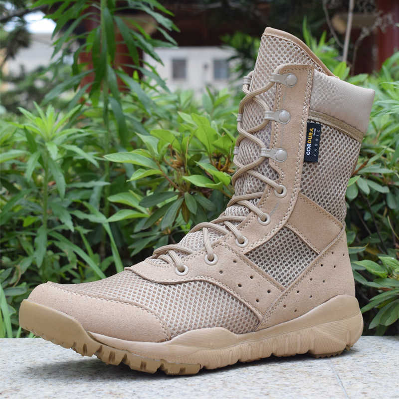 

Boots Men's Work Shoes Sfb Light Men Combat Ankle Military Army Waterproof Lace Up Tactical Boot Fashion Mesh Motorcycle 221215, Sand mesh