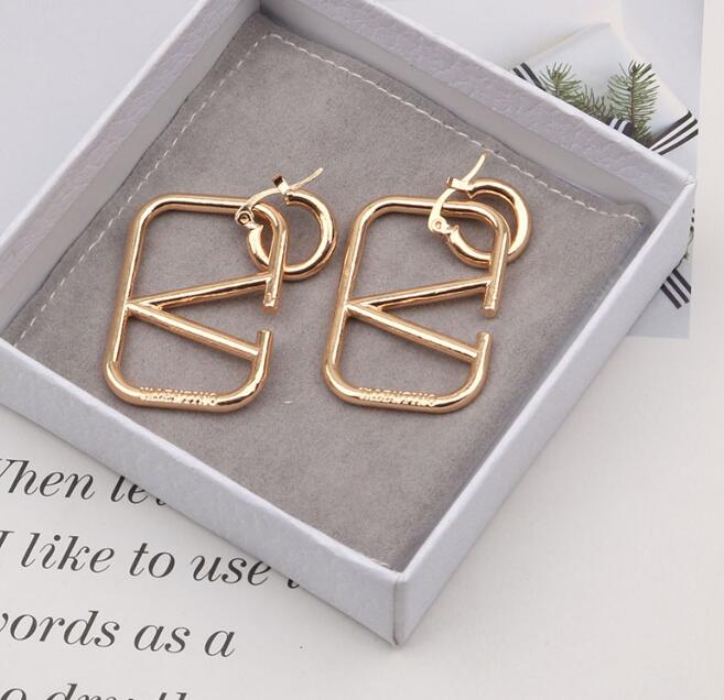 17style Mixed 18K Gold Plated Designers V Letters Stud Clip Geometric Famous Women 925 Silver Crystal Rhinestone Earring Wedding Party Jewerlry