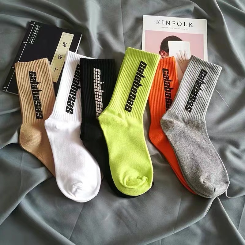 

Sock Designer hippop mans Cotton Socks Casual style letter printed best current 6 style Colors EU 35-46 size woman stocking design ins hot Christmas gifts, Three pairs of orange