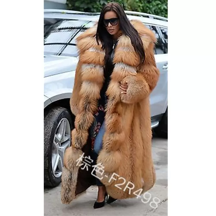 

Womens Fur Fashion Long Winter Hooded Faux Fur Coat Loose Thick Warm Plus Size Jacket Full Sleeve Outerwear Coats, Brown