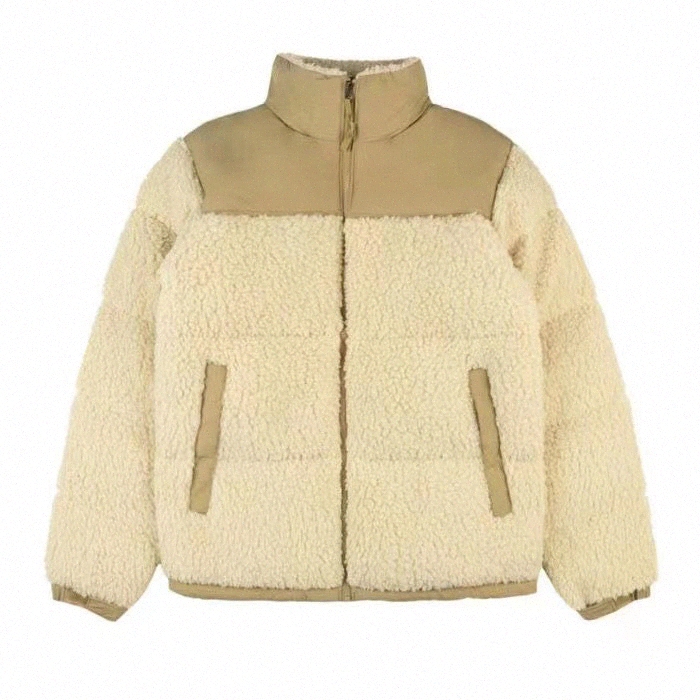 2022 Designer Stand Collar Mens Vestes North Puffer Puffer Fleece Ourwear Parka Downs Men Men Tild à glissière d'agneau épaissie