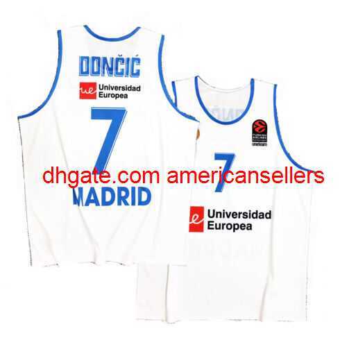 

Throwback Luka Doncic #7 Madrid Basketball Jersey Euro All Stitched S-5XL, White