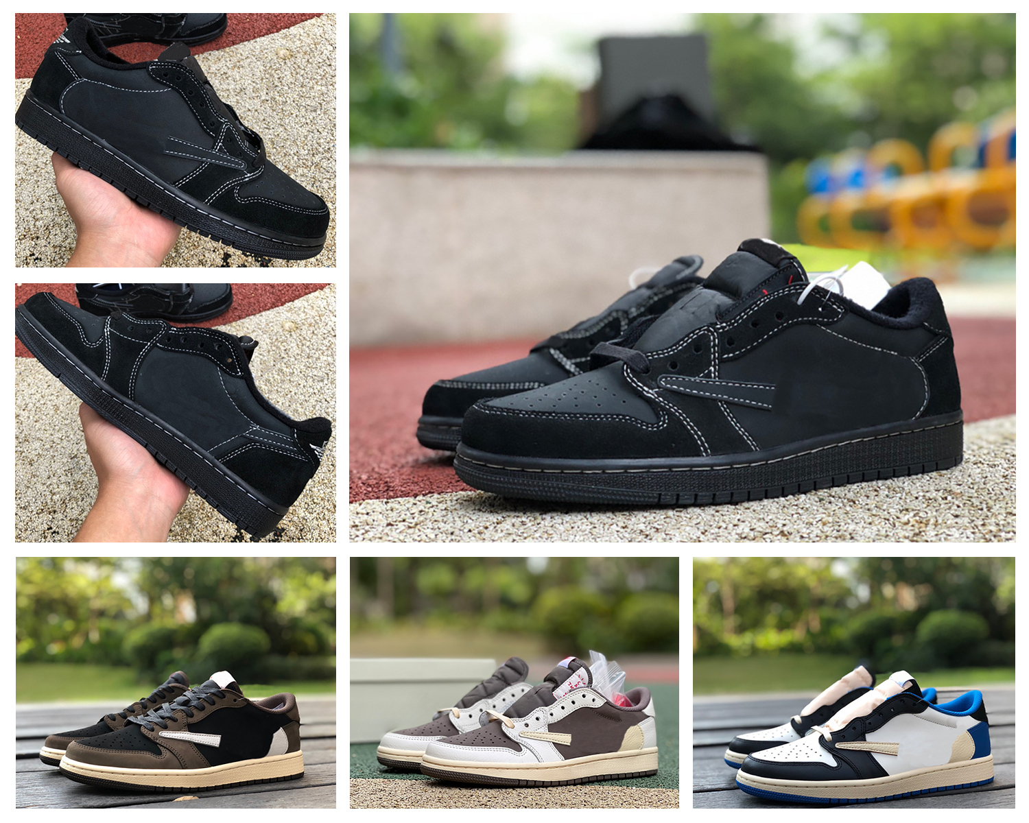 

Black Phantom Basketball Shoes Fragment TS x Jumpman 1 Low Military Blue Reverse Mocha Dark Mocha Outdoor Fashion Sneakers Sports With Original Box