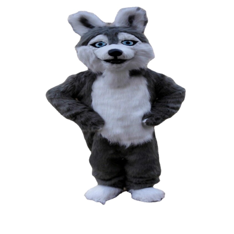 

Dog Husky Mascot Costume Furry Suits Party Game Fursuit Cartoon Dress Outfits Carnival Halloween Xmas Easter Ad Clothes, Black