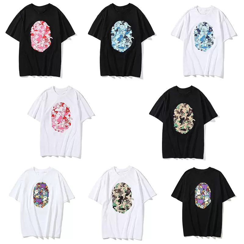 

designer mens tshirts tees side double sided camouflage shark tshirts clothes graphic colorful cashew lightning luminous cotton shirts