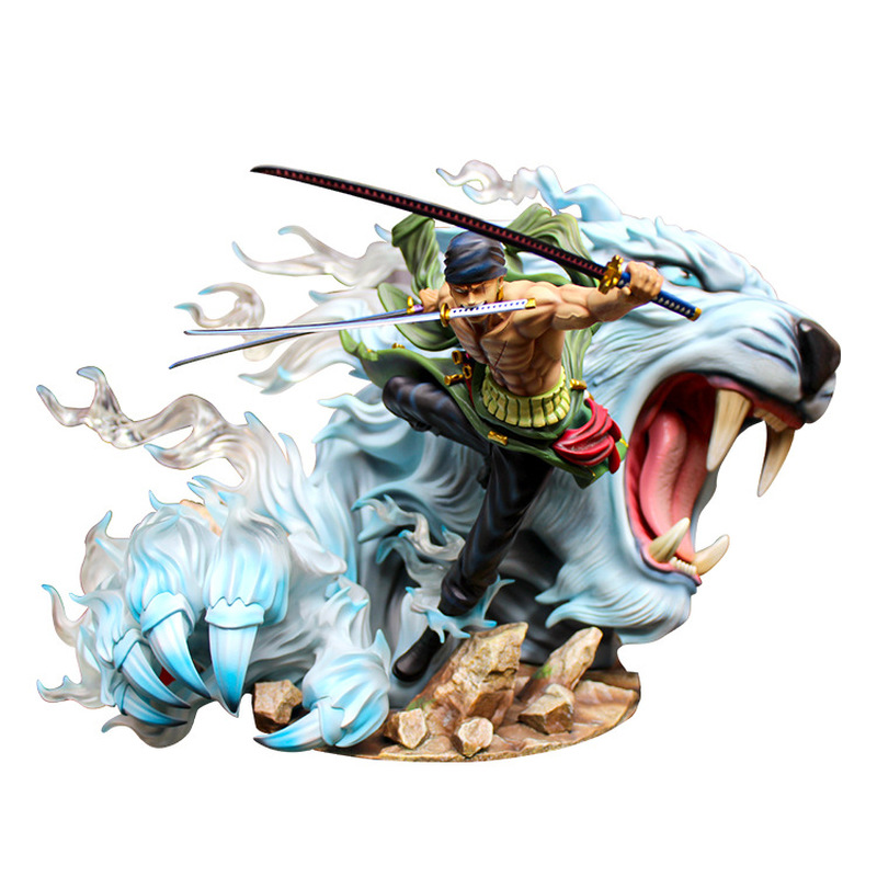 Novelty Games Anime One Piece Roronoa Zoro Gk 13/23cm Statue Extreme Tiger Hunting White Tiger Pvc Figure Collection Model Toys Two Styles-image-830905835