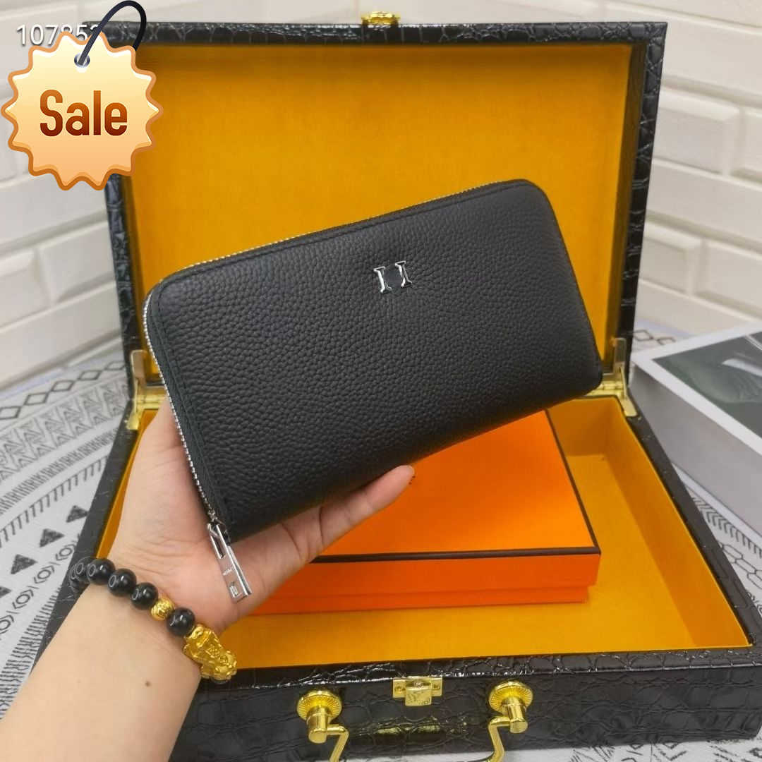 

Luxury Designer Brand Wallets Card Bag 2023 New Men's and Women's Universal Fashion Texture Purse Multifunctional Zipper Purse Gift Box Packaging Factory Direct Sale, Black