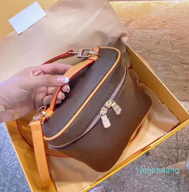 

2021 Lady Cosmetic Bags Fashion 546 Bag Women Designers Toiletry Travel Pouch Ladies Purses High Quality Handbags, Brown floral