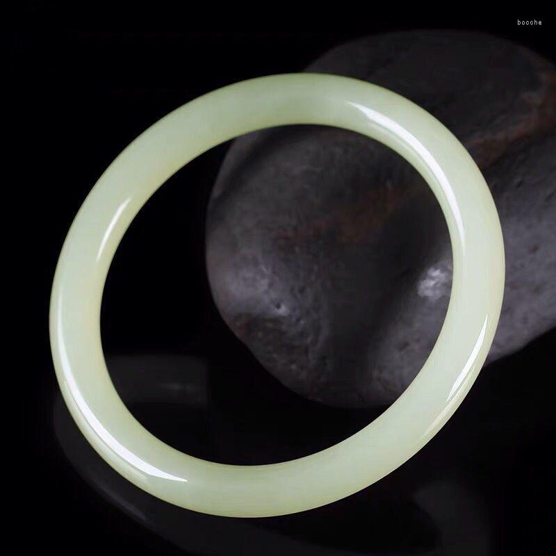 

Bangle Natural White Jade Bracelet Women Fine Jewelry Accessorie Real Chinese Hetian Jades Stone Thin Round Bangles Lucky Amulet