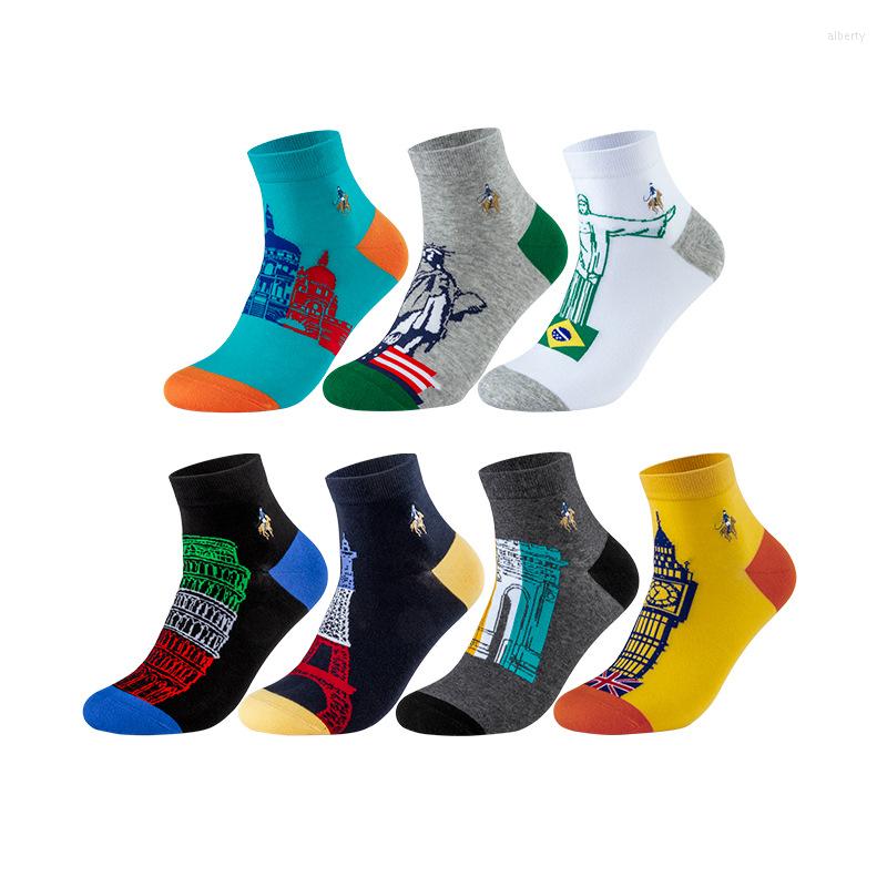 

Men's Socks High Quality PIER POLO Business Casual Men Cotton Multicolor Pattern For Male Sport Sock Wholeasale 5 Pairs/Lot, Black