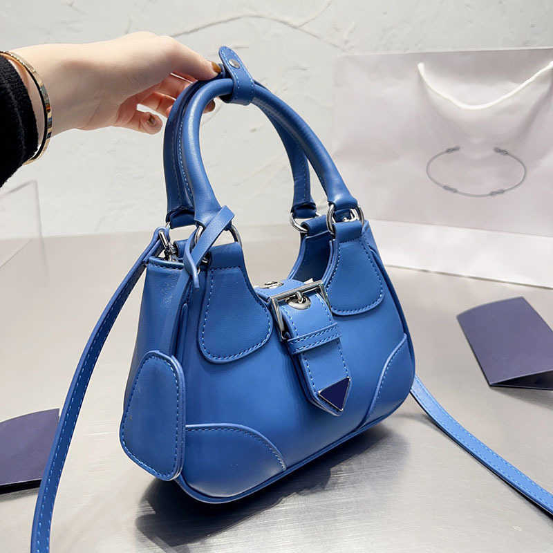 

shoulder bags luxurys designer bag women handbags leather totes Cute Half Moon Hand fashion messenger crossbody bags 221223, Blue