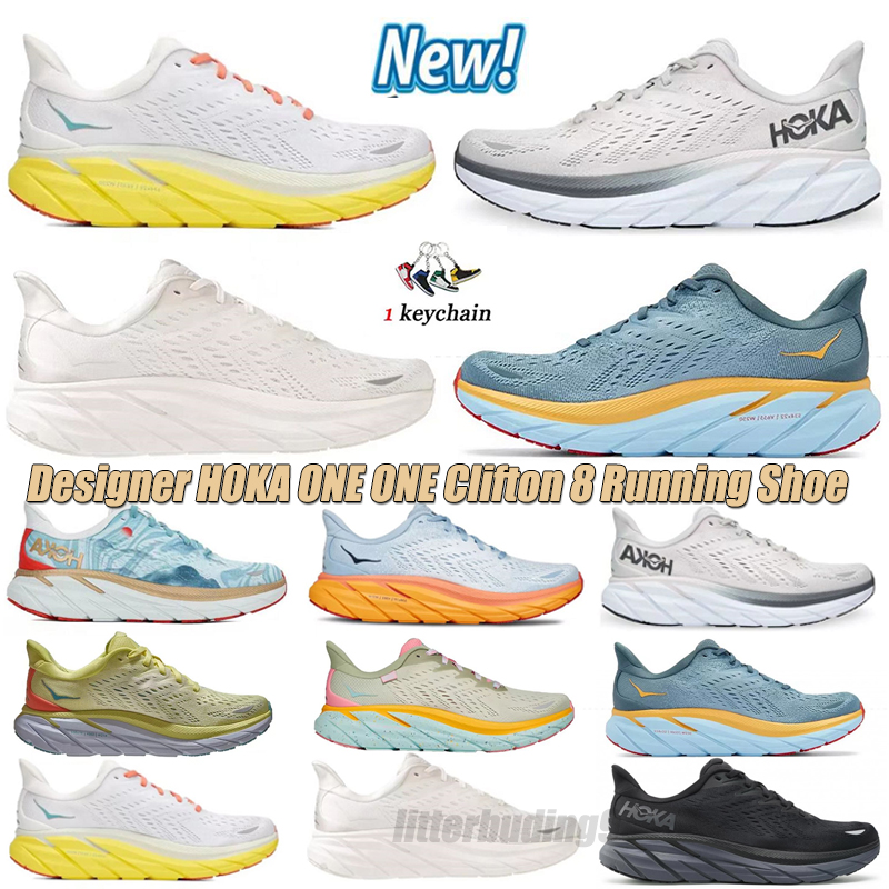 

WITH BOX Running shoes Women Men HOKA ONE ONE Clifton 8 Athletic Shoe Shock Absorbing Road Fashion Mens Womens Sneakers 36-45