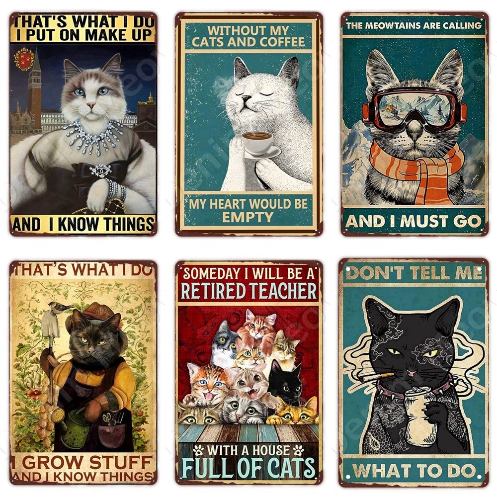 

Funny Bathroom Quote Metal Tin Sign Vintage Black Cat Wash Your Paws Poster for Home Bathroom Cafe Wall Decor Gift 20cmx30cm Woo