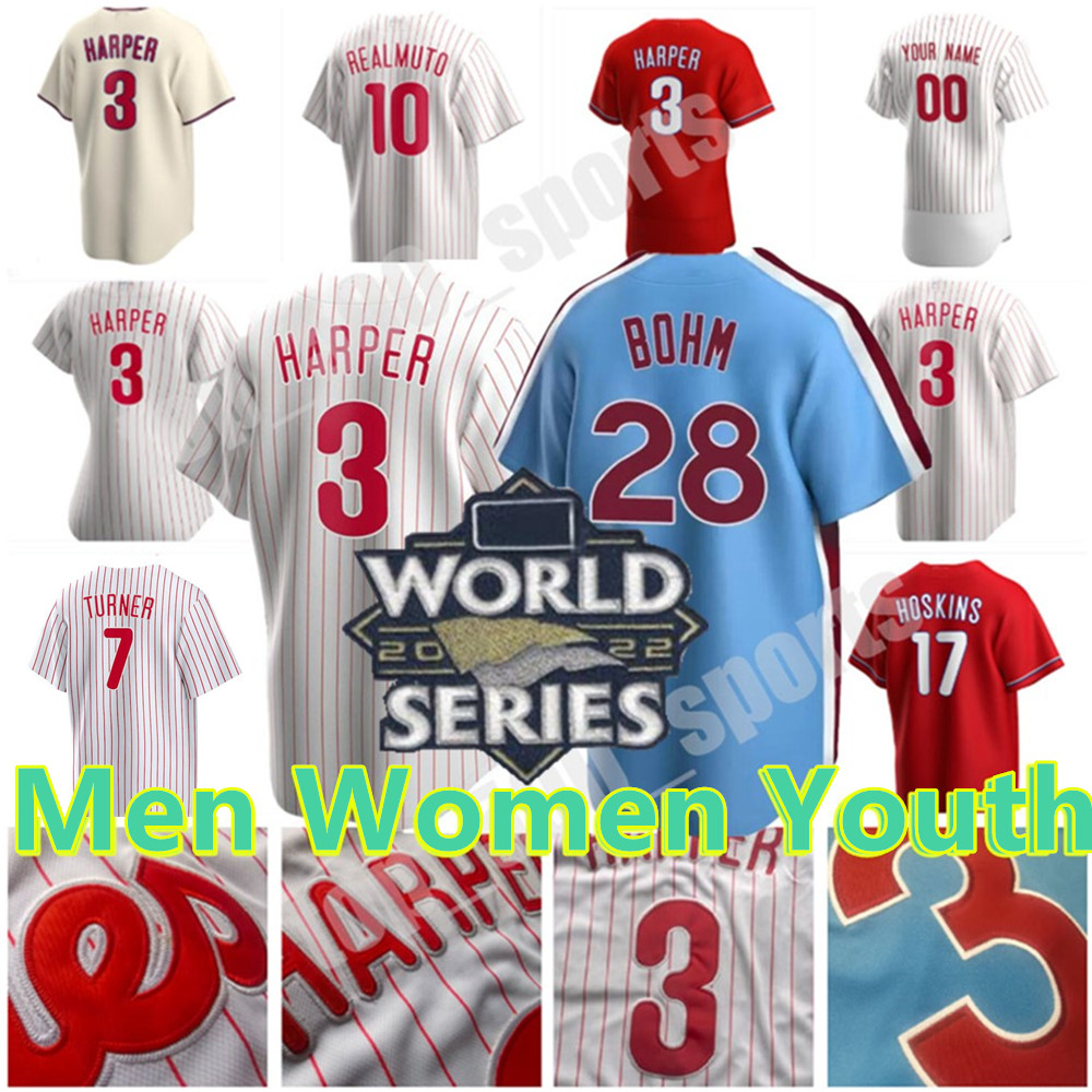 

2023 Custom Trea Turner Jersey Bryce 3 Harper J. T. Realmuto 12 Kyle Schwarber Rhys Hoskins Aaron Nola Didi Gregorius Scott Kingery Nick Castellanos Men Women Youth, Colour 2