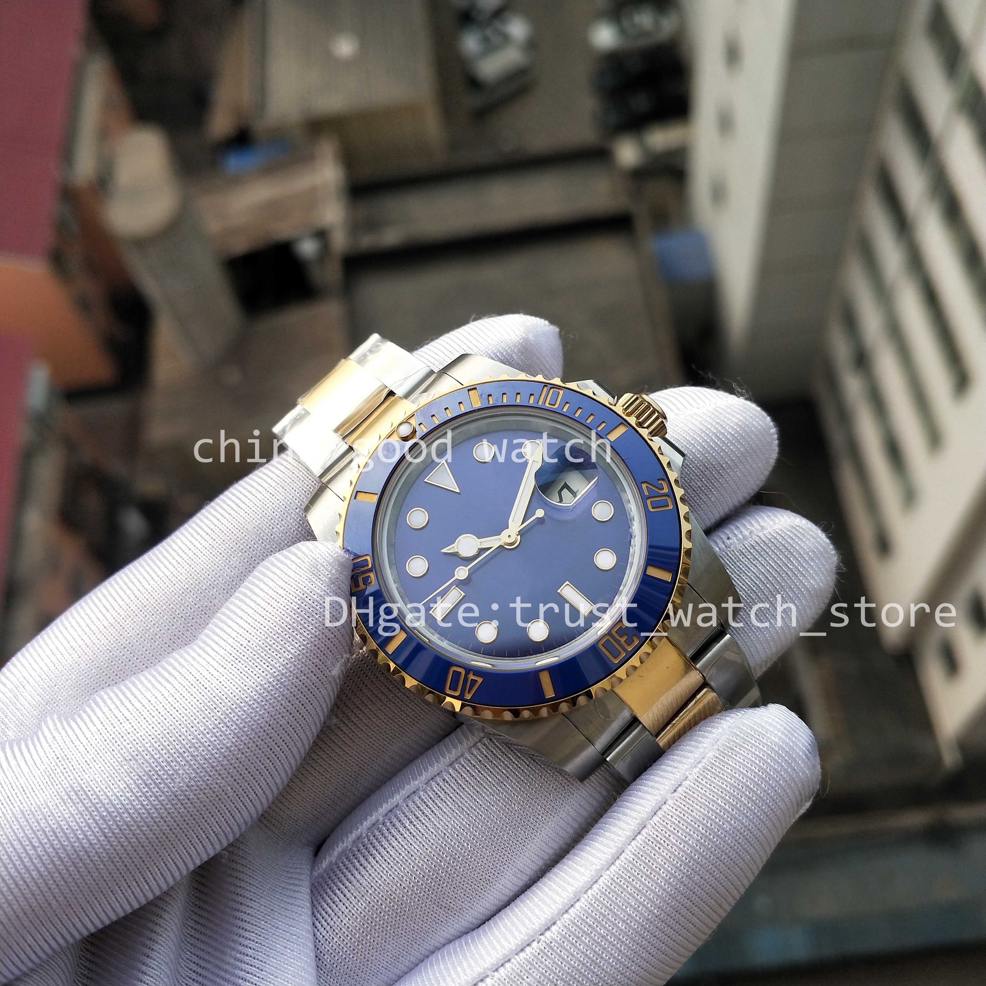 

8 Color Dial Watch Mens Two-tone Gold Stainless Steel BP Factory 40MM Men Classic Blue Ceramic Bezel 2813 Automatic Movement Diving Luminous Wristwatch