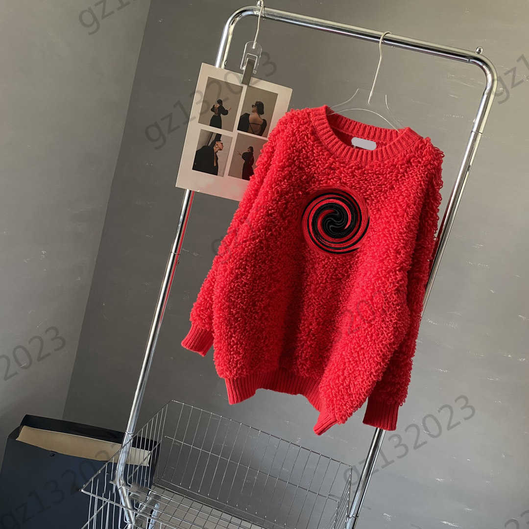 

Womens Sweaters Chest Classic Contrasting Color Logo Embroidery Crewneck Pullover Knitted Sweater Profile Loose Slim Furry Knitwear Luxury Brand Women Clothes, 12