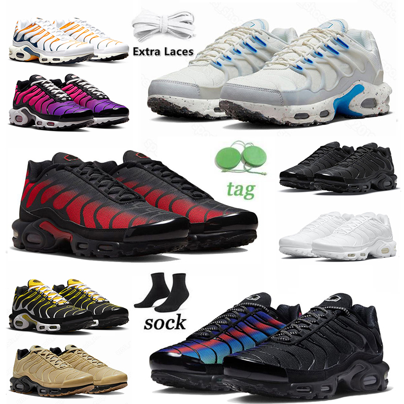 

plus tn running shoes men sneakers tns 3 2023 Fashion Terrascape Vaporizer Triple Black White Unity University Hyper Blue Dusk Maxs Sports Women Trainers size 36-46, A18 40-46 2