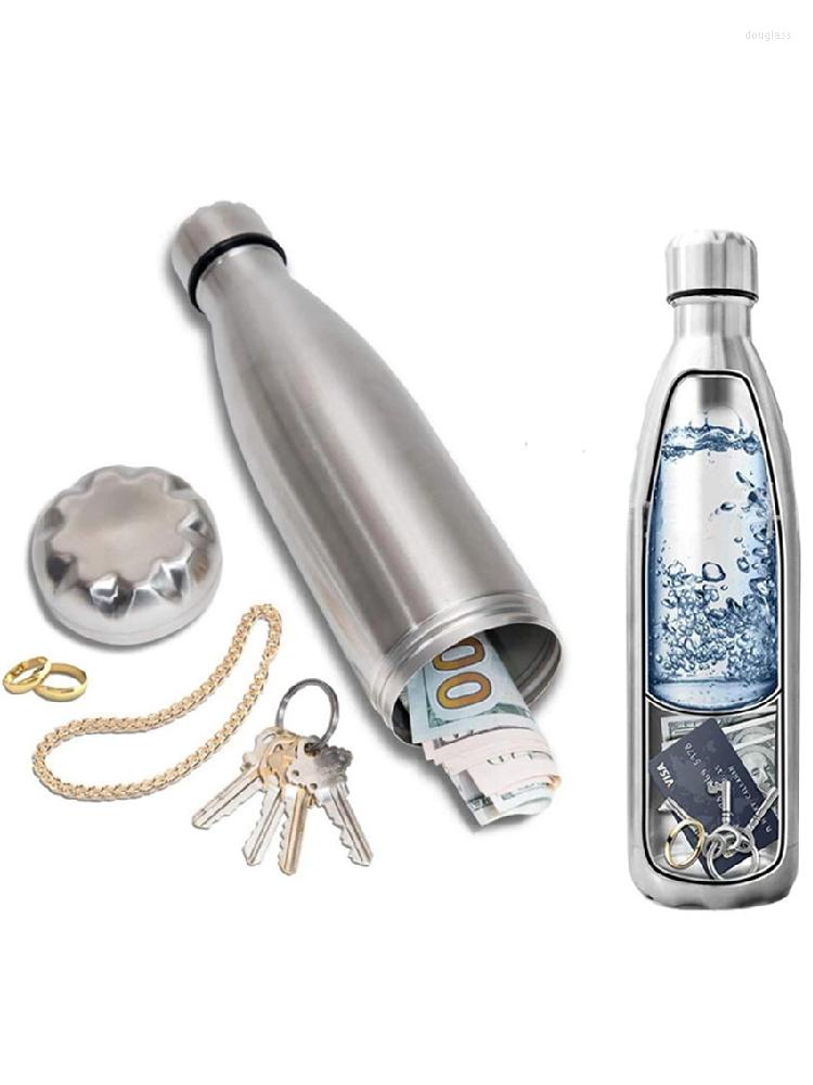 

Water Bottles 750ml Private Money Box Bottle Fake Sight Secret Home Diversion Stash Can Container Hiding Storage Compartment, Silver