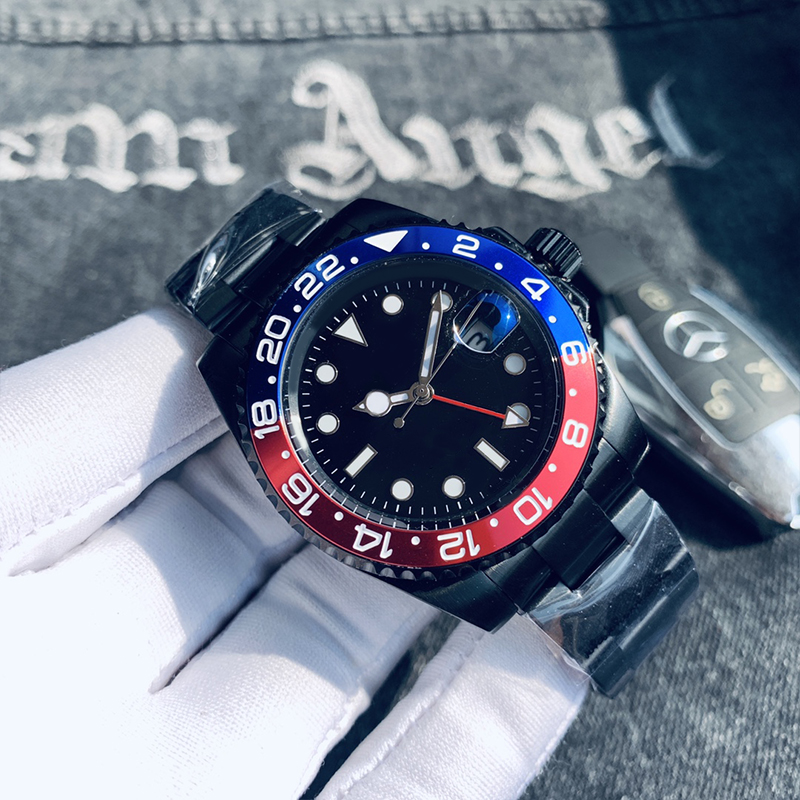

Auto Date mens watch ceramic 40mm BLACK dial automatic machine 904L stainless steel automatic calendar sapphire mirror classic luminous waterproof With box gift