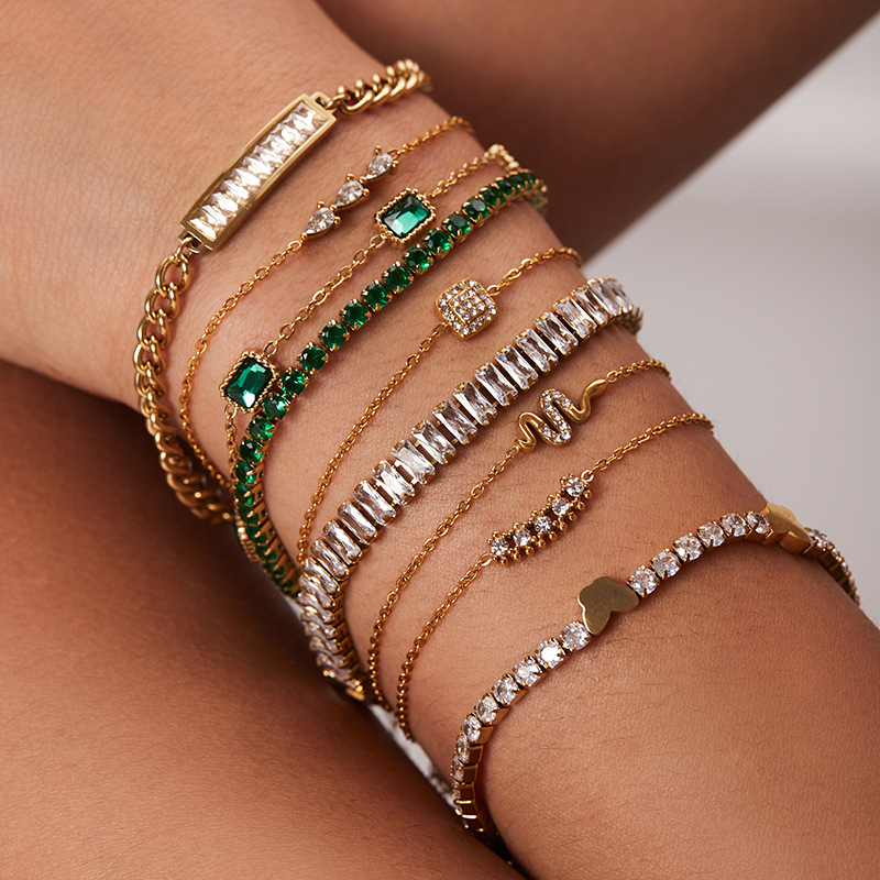 

2023 Designer Tennis Bracelets New Style Women Luxury Jewelry 18K Gold Plated Stainless steel Wedding Lovers Gift Bracelet