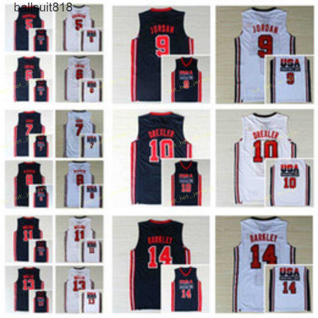 

Vintage 1992 Dream Team Jersey Larry 7 Blrd Patrick 6 Ewing Chris 13 Mullin Scottie 8 Pippen Clyde 10 Drexler Karl 11 Malone 15 Johnson, As