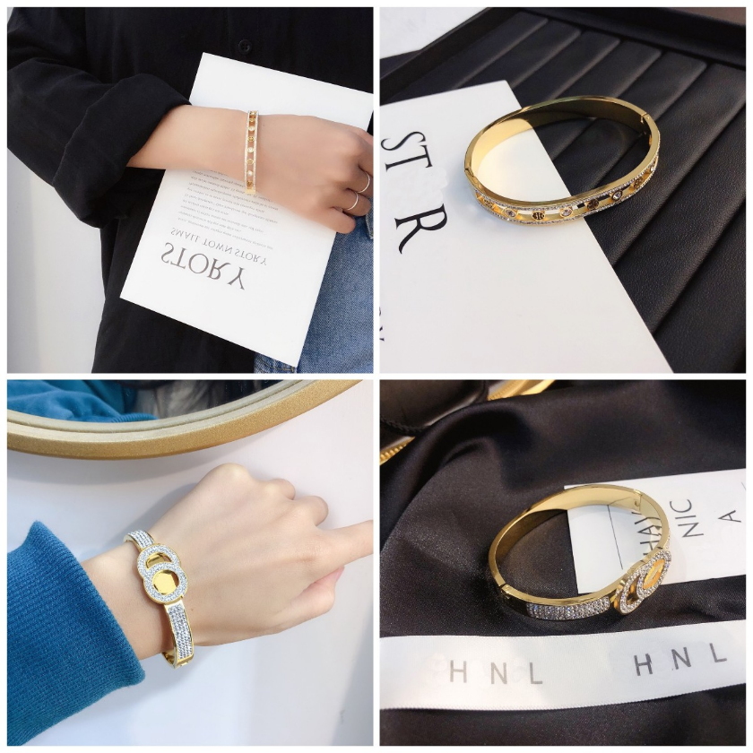 

Luxury Designer Gold Bangle Fashion Girls Bracelet Hollow out Diamonds Letter 925 Silver Bracelet Premium Jewelry Wedding Party Accessories Couple Family Gifts