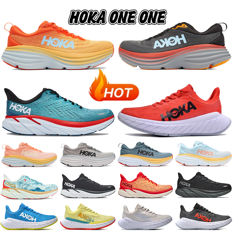 

Designer running shoes HOKA ONE ONE Bondi Clifton 8 Carbon x 2 mens white black blue fog Anthracite Castlerock summer song Nimbus Cloud low men women sports sneakers, 35 triple black