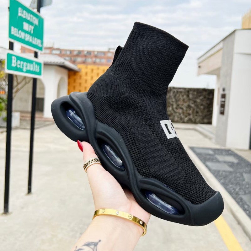 

booties designer round-headed Fashion bootie locomotive ladies black socks elastic breathable spring and autumn thick-soled quality leisure, As pic