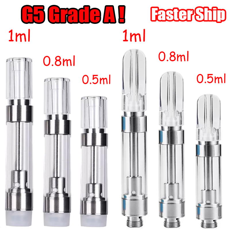 

G5 Dank Vapes M6T Vape Pen Cartridges TH205 Press 1ml 0.8ml 0.5ml Atomizers Round Flat Ceramic Coil 510 Thread Carts Thick Oil Tank Wax Vaporizer E Cigarettes Empty