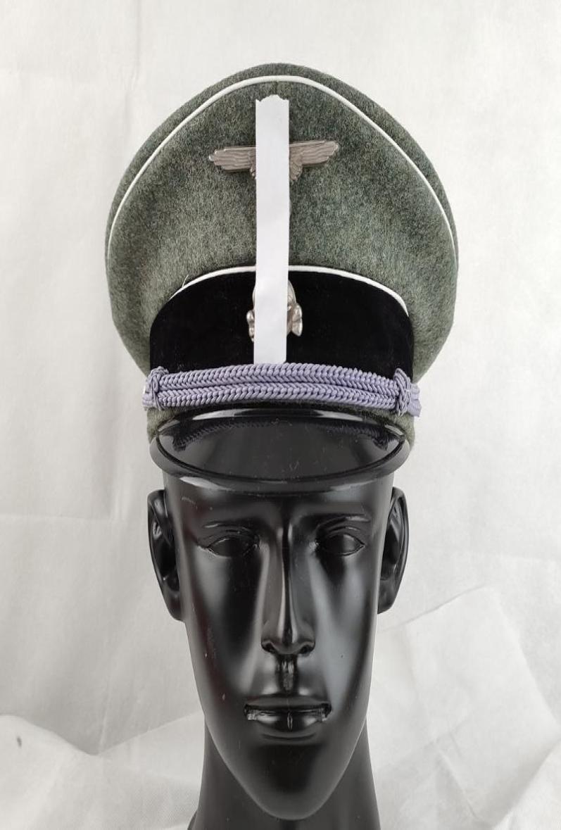 

Berets GERMAN WAFFEN ELITE INFANTRY OFFICER VISOR CAP WOOL MADE MILITARY HAT AND TWO METAL GRAY BADGE SET2917014