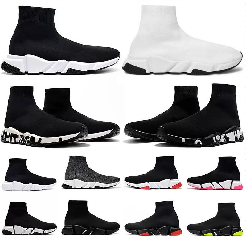 

Designer Fly Knit Socks Speed Graffiti Sole 1.0 2.0 3.0 Running Shoes Platform Mens Runner Triple Black White Sock Shoe Master Womens Sneakers trainer walking, 15