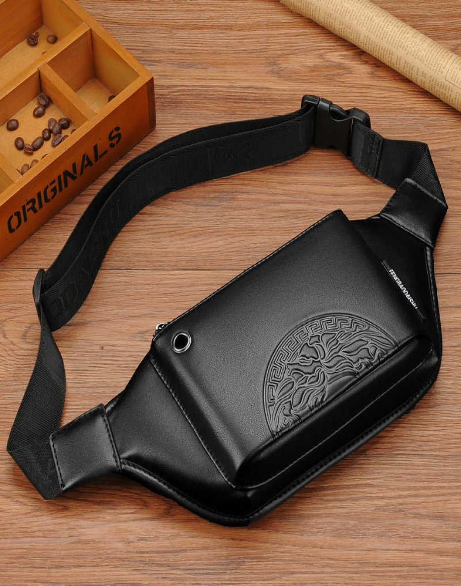 

Men039s Waist Bag Trendy Fashion Largecapacity Men Chest Bags Brand Casual Street Messenger Bag Shoulder Riding Coin Purse3985292, Black