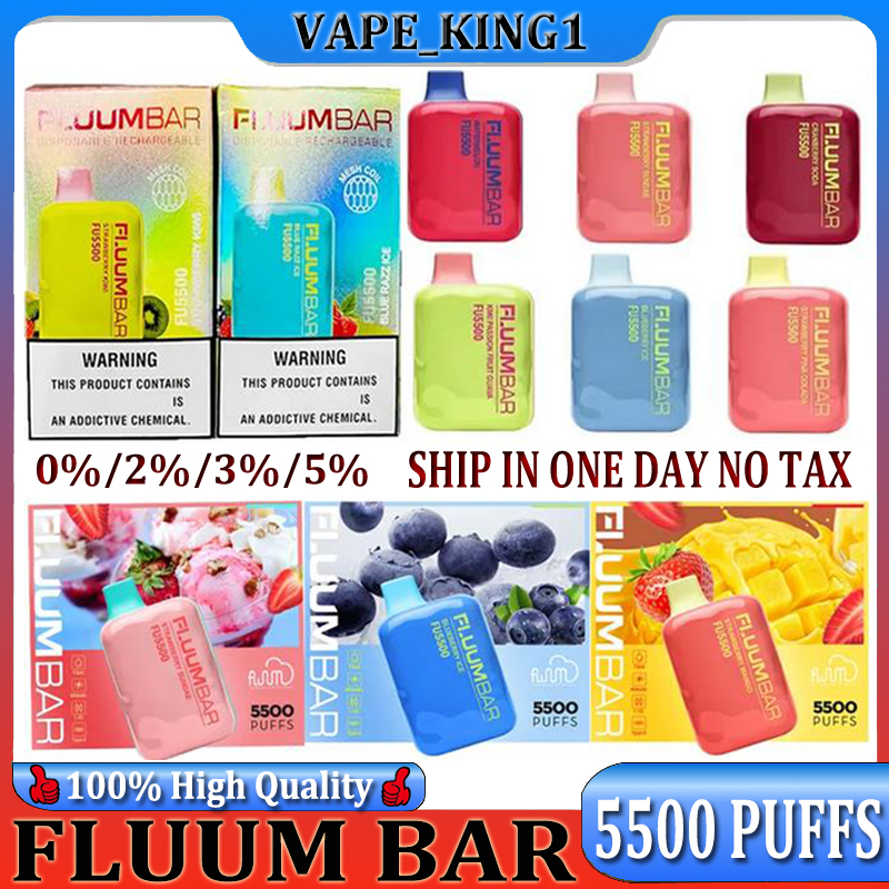 

Authentic Fluum Bar Disposable E cigarettes Puffs 5500 Vape Pen 13ml Pods Cartridge 650mAh Rechargeable Battery Vaporizer Lost Marry