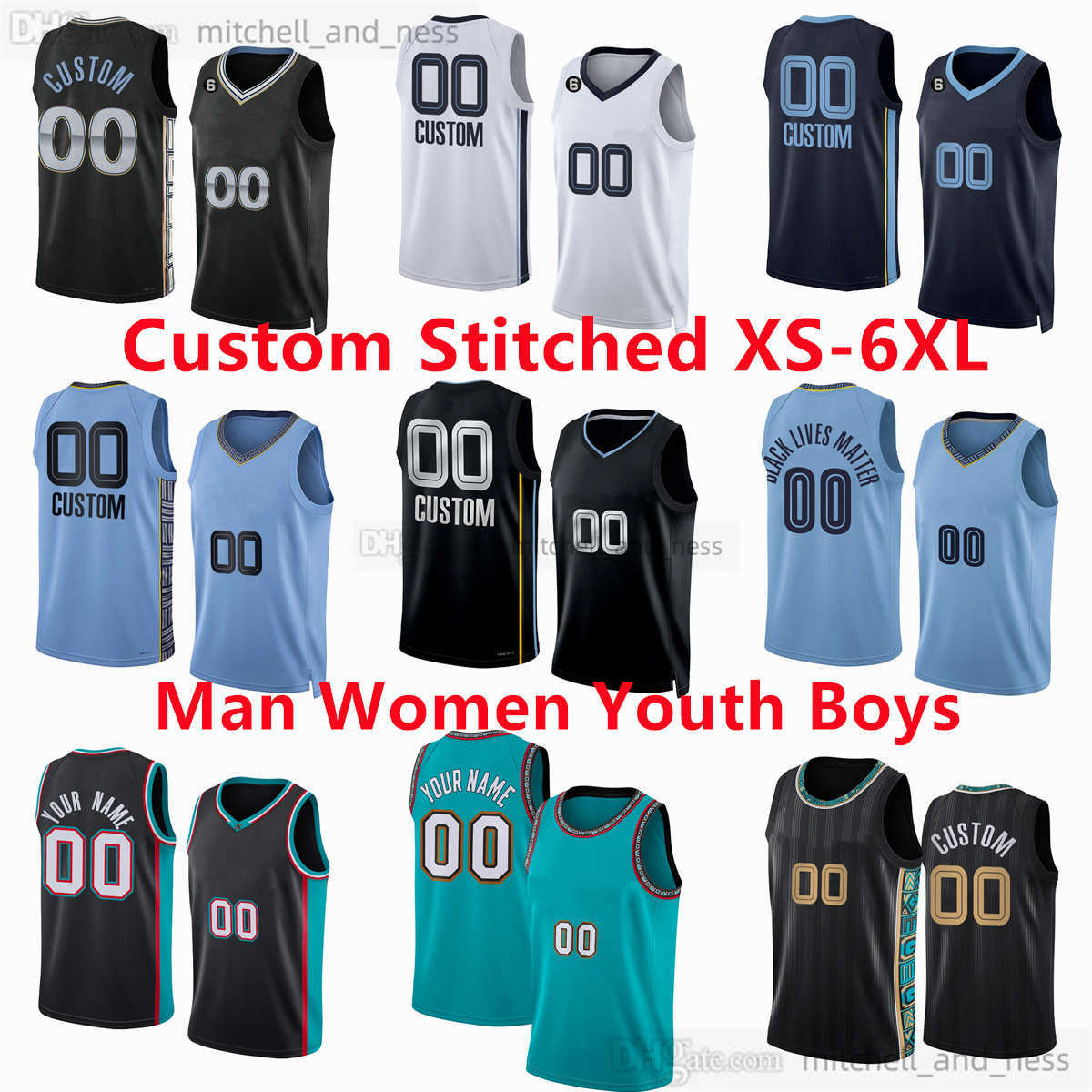 

Custom Stitched XS-6XL Basketball Jersey With 6 Patch 12 Ja Morant 13 Jaren Jackson Jr. 4 Steven Adams 7 Santi Aldama 24 Dillon Brooks Danny 14 Green Ziaire Vince Williams, Stitched(message number name)